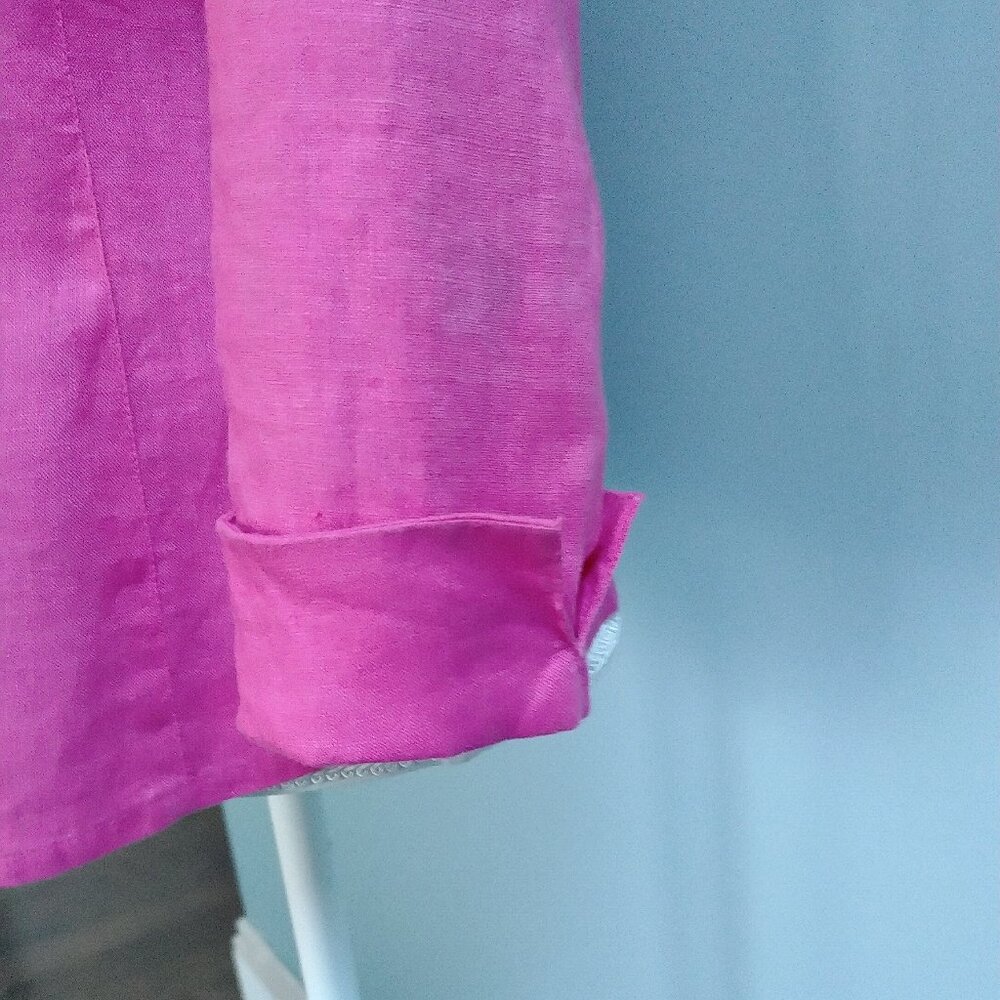 INC Linen Hot Pink Button-Up Blouse, sz 4 - Picture 5 of 8